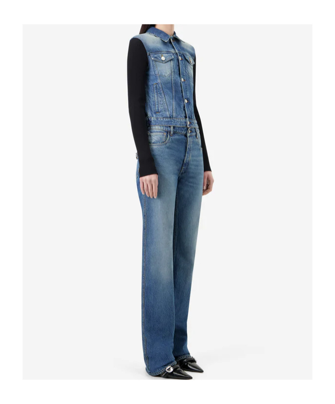 Coperni Patchwork Denim Jacket In Blue