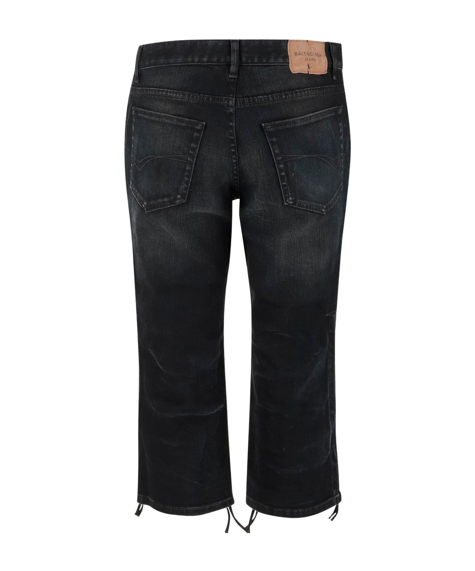 Balenciaga Belt-loop Denim Shorts In Black