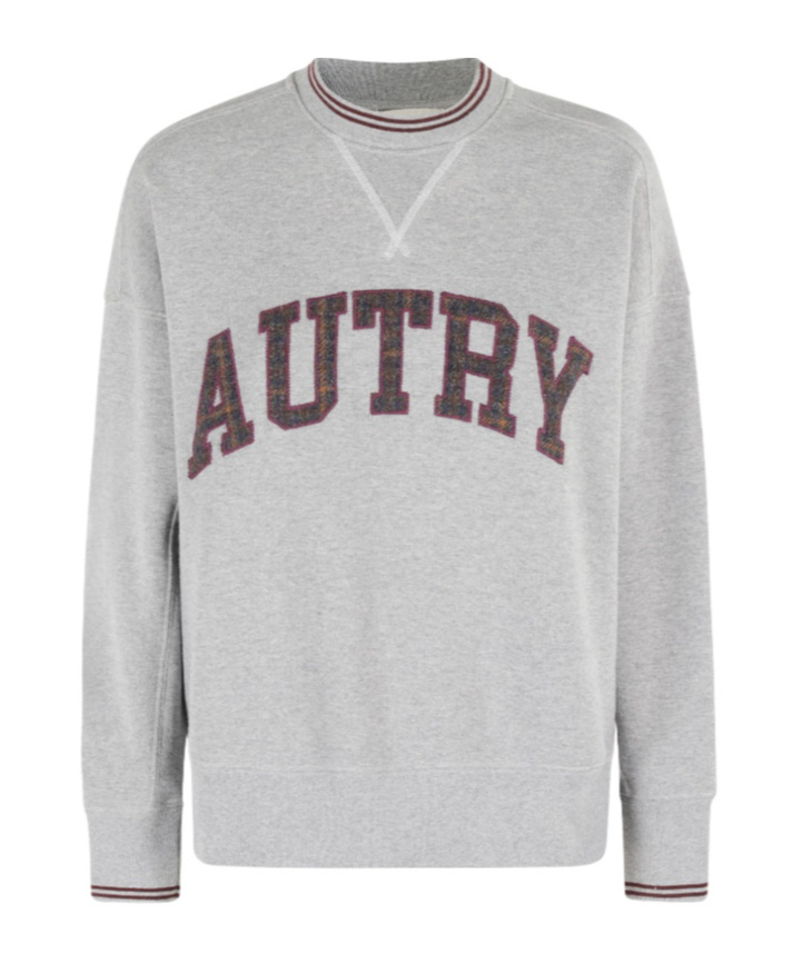 Autry Classic Circle Neck Sweatshirt With Bold Logo Detail In Gray