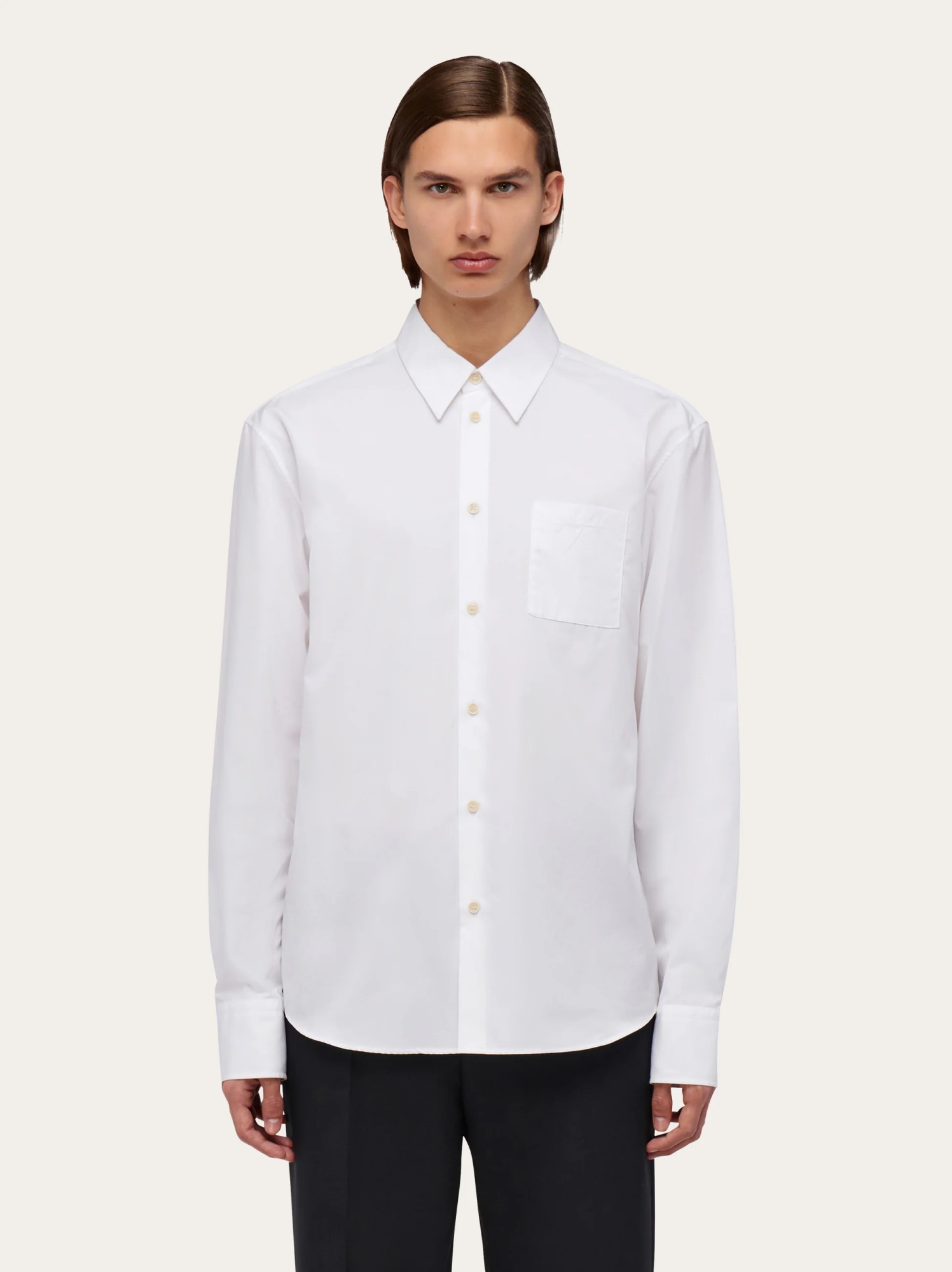 Ferragamo Jacquard Shirt Featuring Gancini Pattern In White