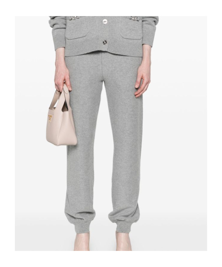 Versace Drawstring Knitted Track Pants In Gray