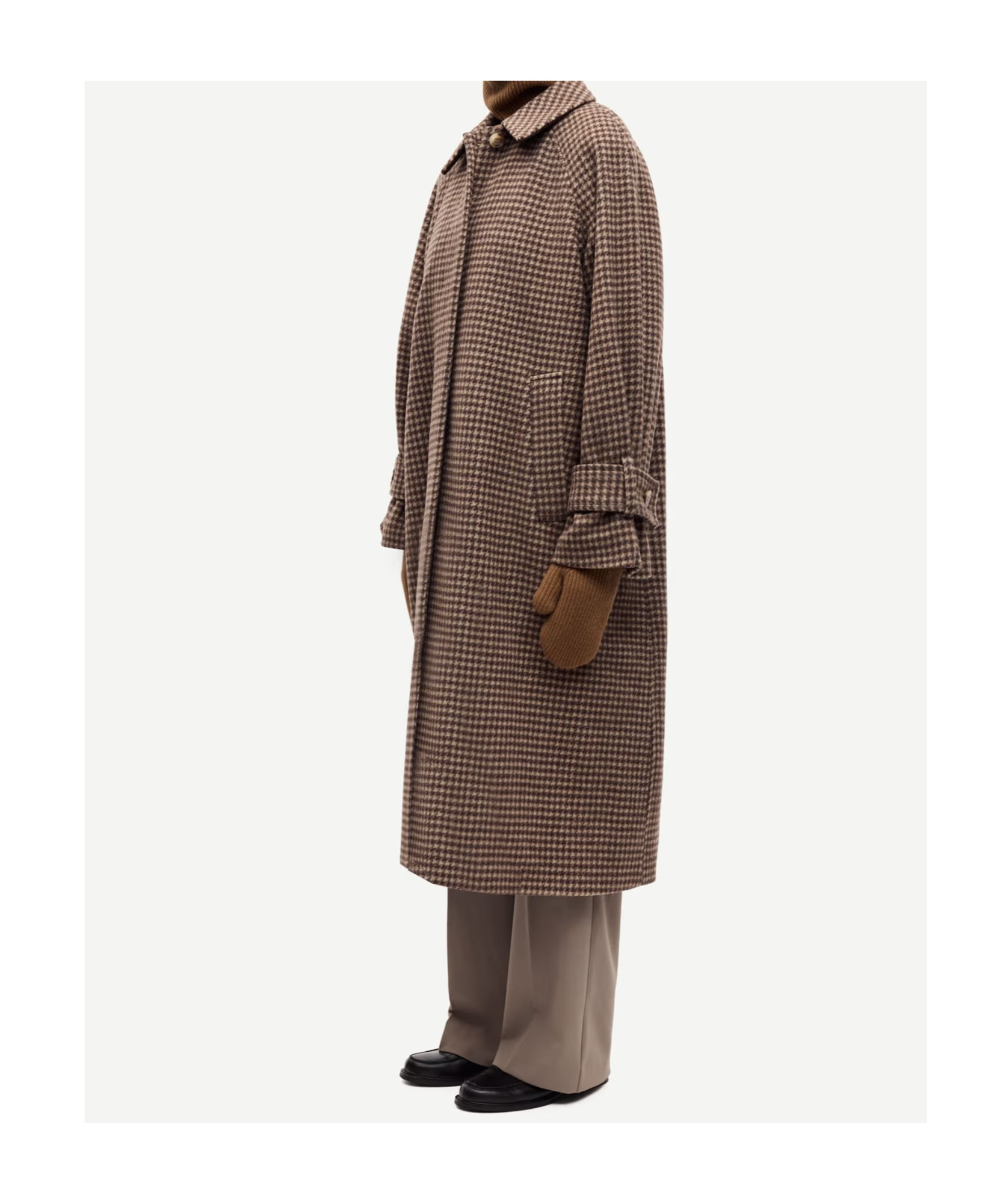 Samsoe & Samsoe Womens Aluminum Ch. Alma Check-pattern Wool-blend Coat In Brown