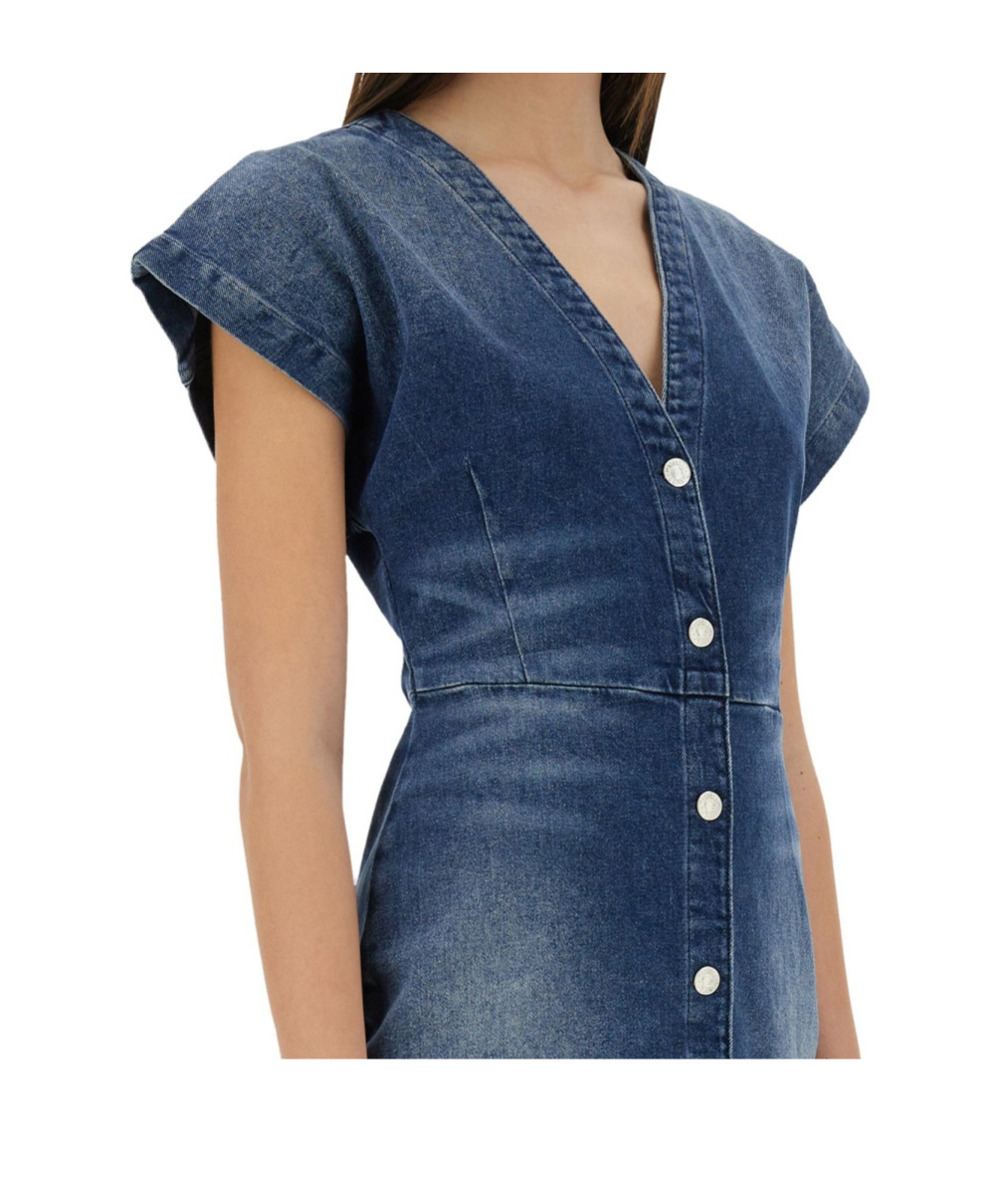 Moschino Slim Fit Denim Dress V-neckline In Blue