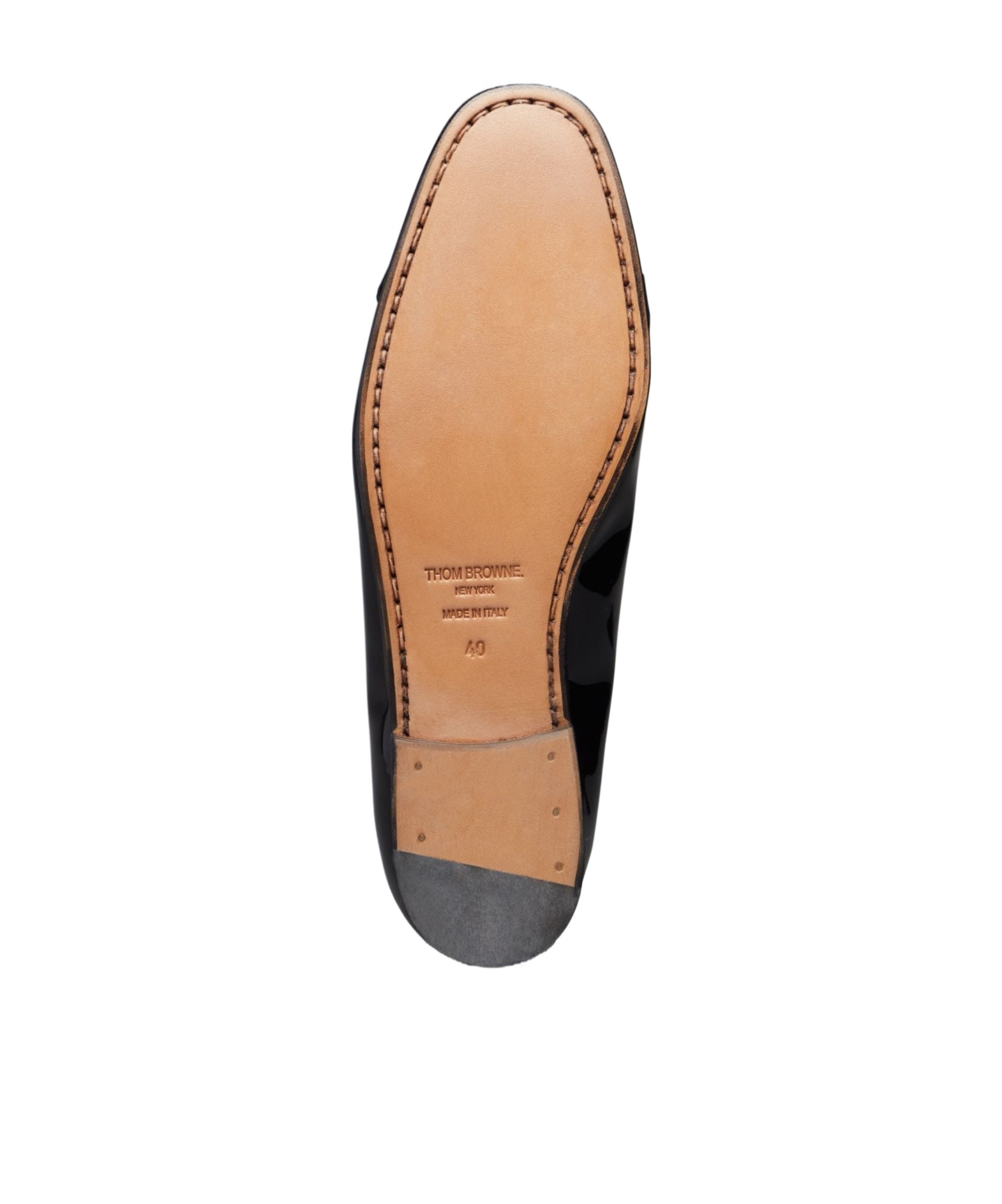 Thom Browne Black Soft Patent Opera Ballerina Flats In Black