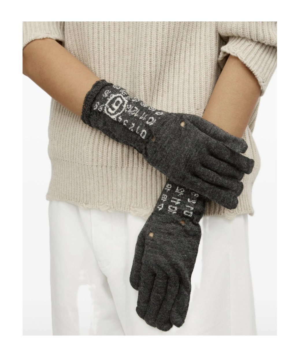 Mm6 Maison Margiela Numbers-motif Gloves