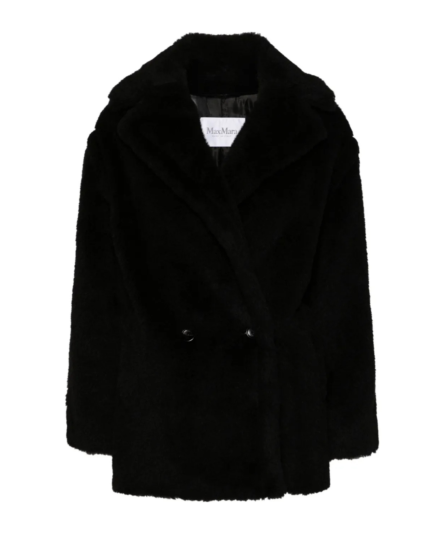 Max Mara Long-sleeved Coat In Black