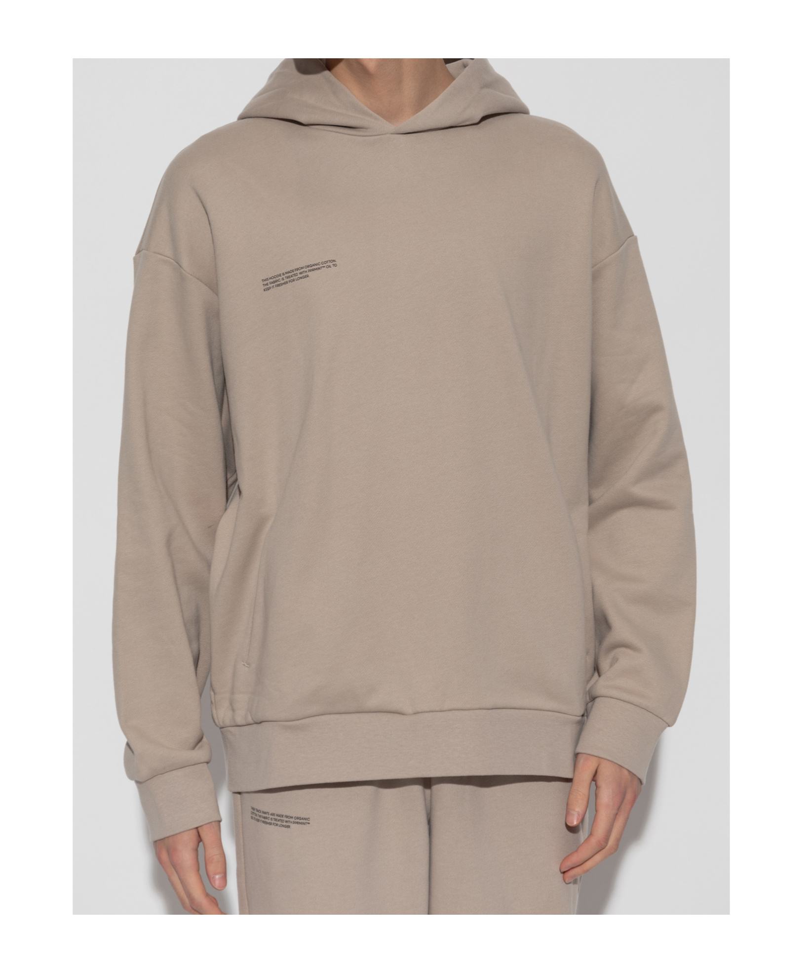 Pangaia Logo-print Organic-cotton Hoodie In Nude