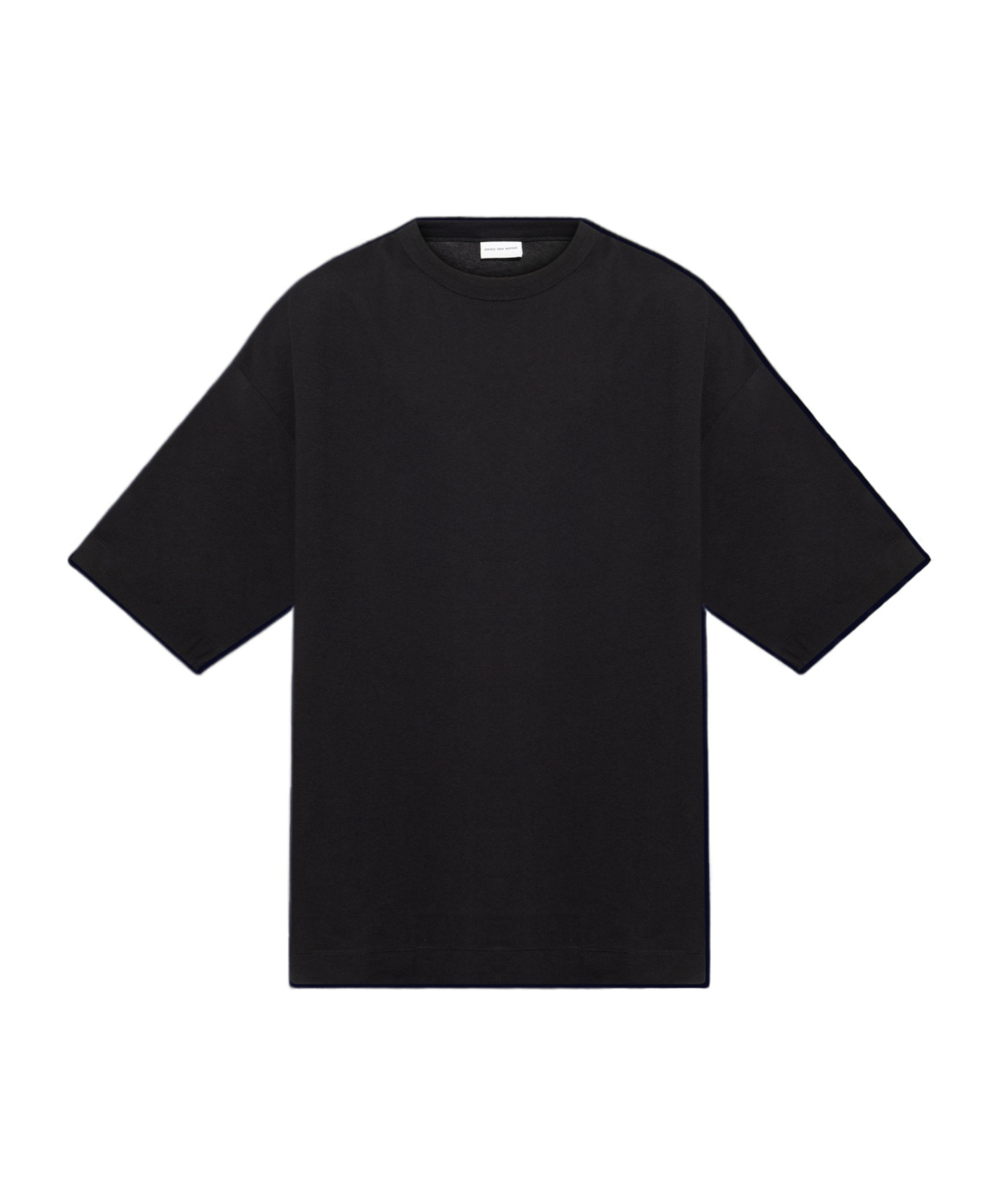 Dries Van Noten Oversized Black Cotton T-shirt In Black
