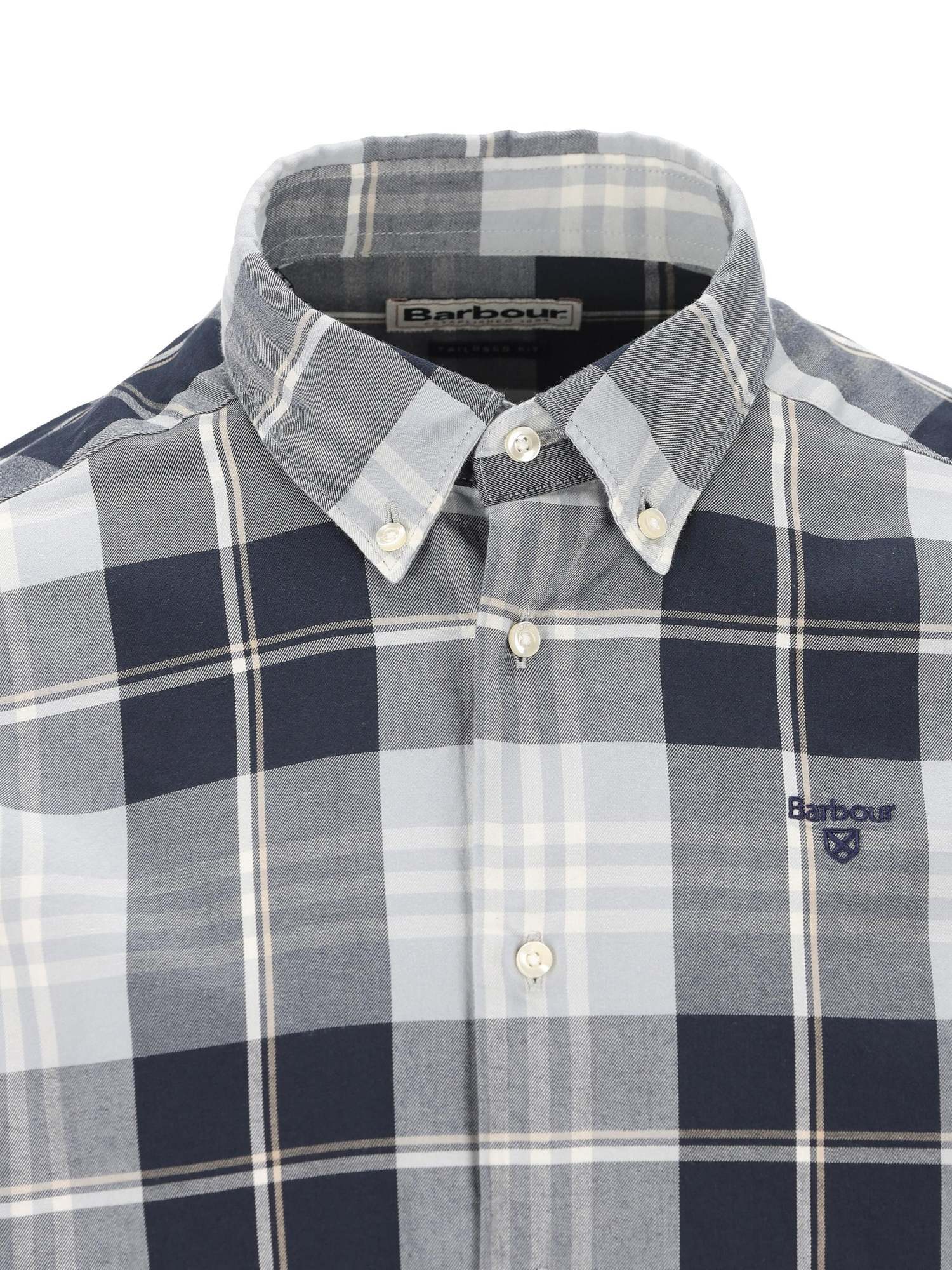 Barbour Checked Embroidered Shirt In Gray
