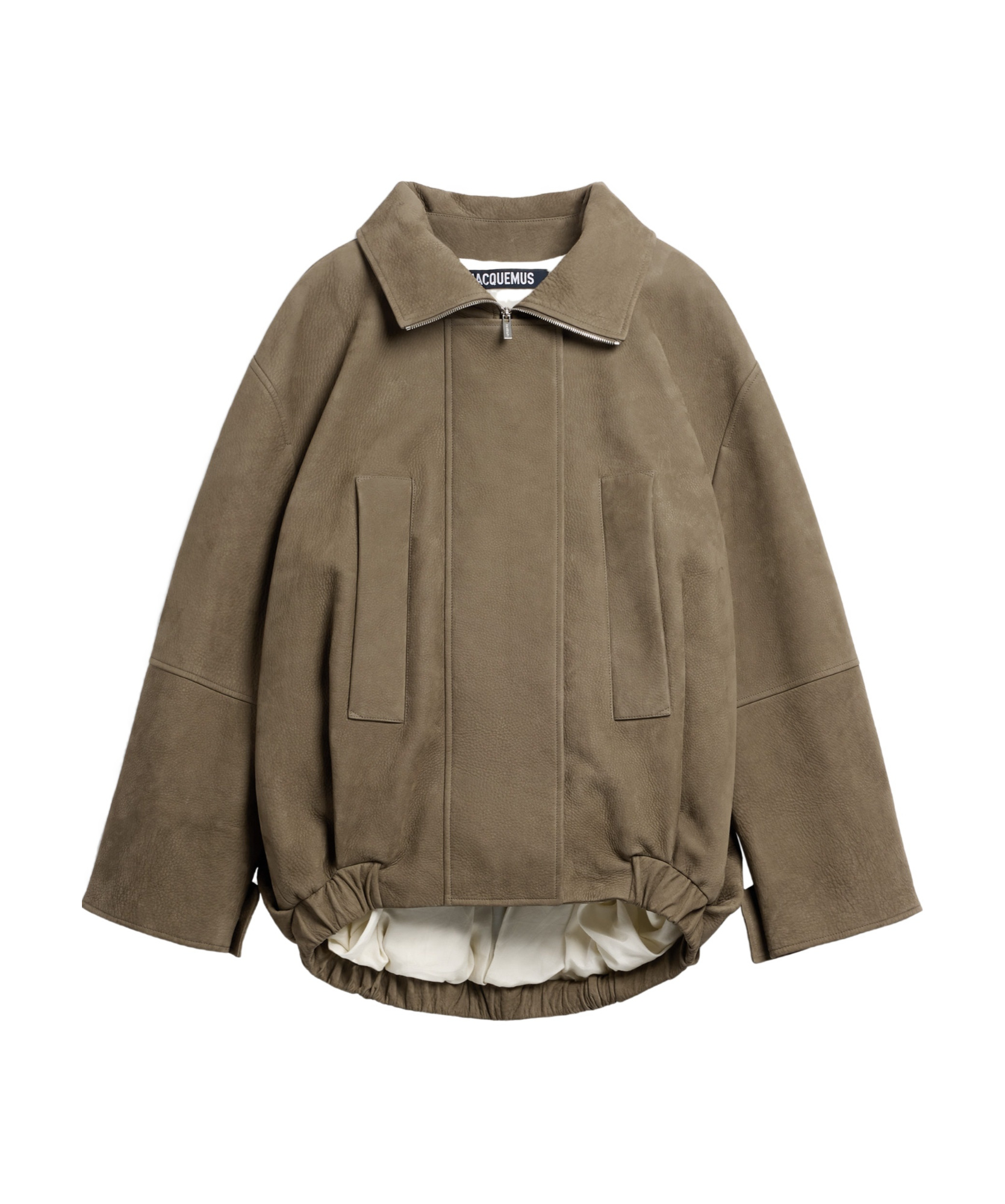 Jacquemus Long-sleeved Leather Jacket In Brown