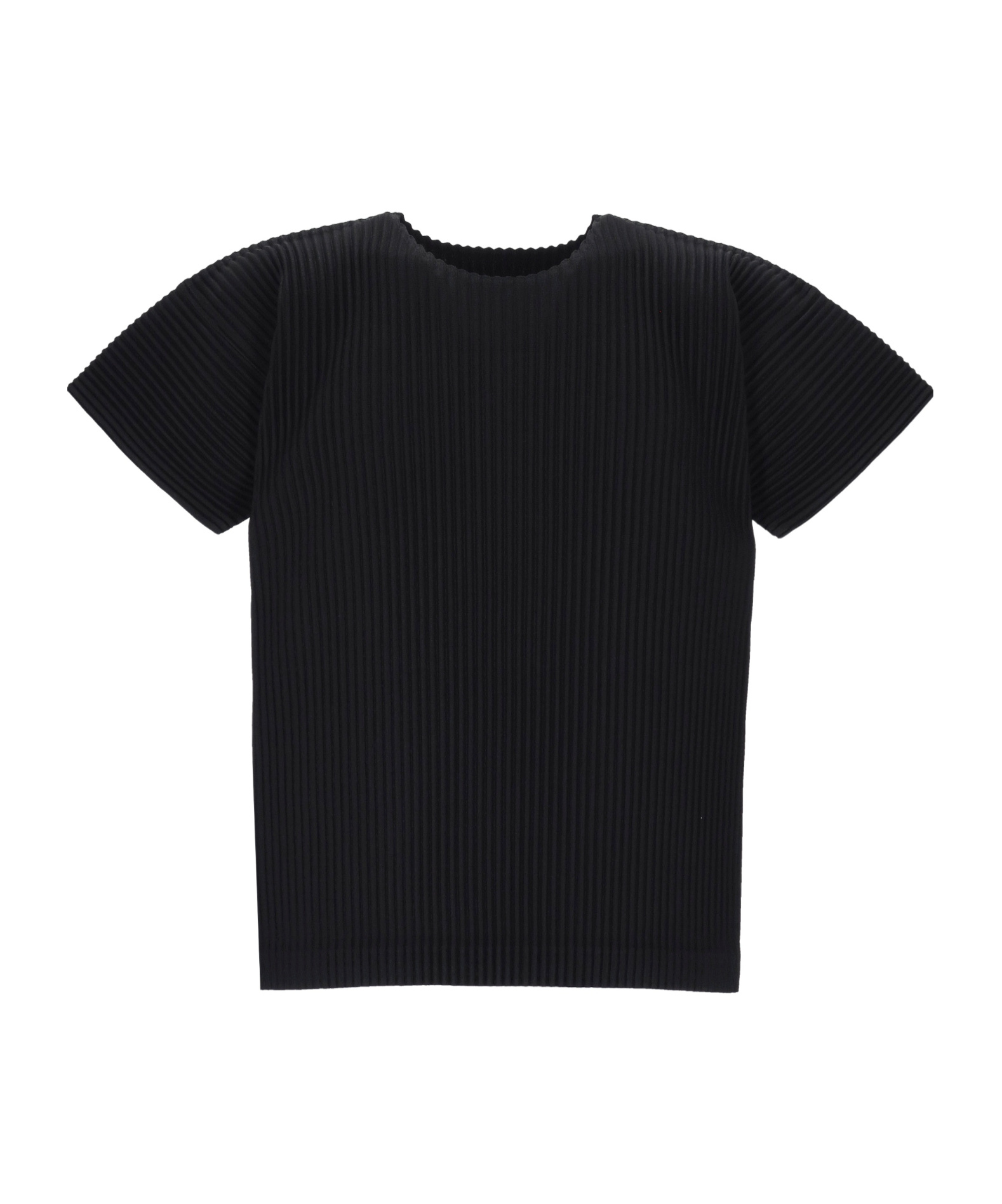 Issey Miyake Pleated Short-sleeved T-shirt In Black