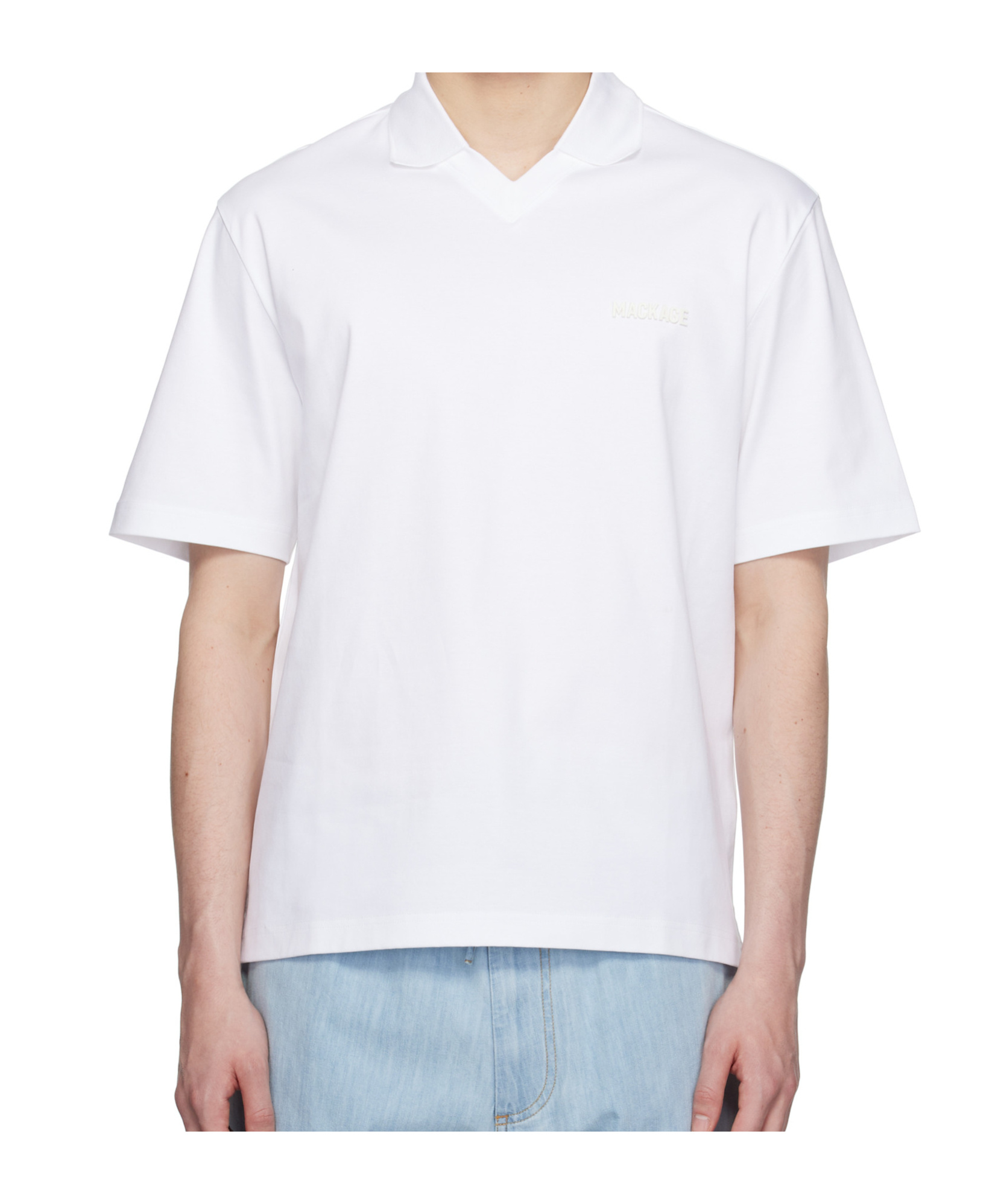 Mackage Short-sleeved Polo Shirt In White