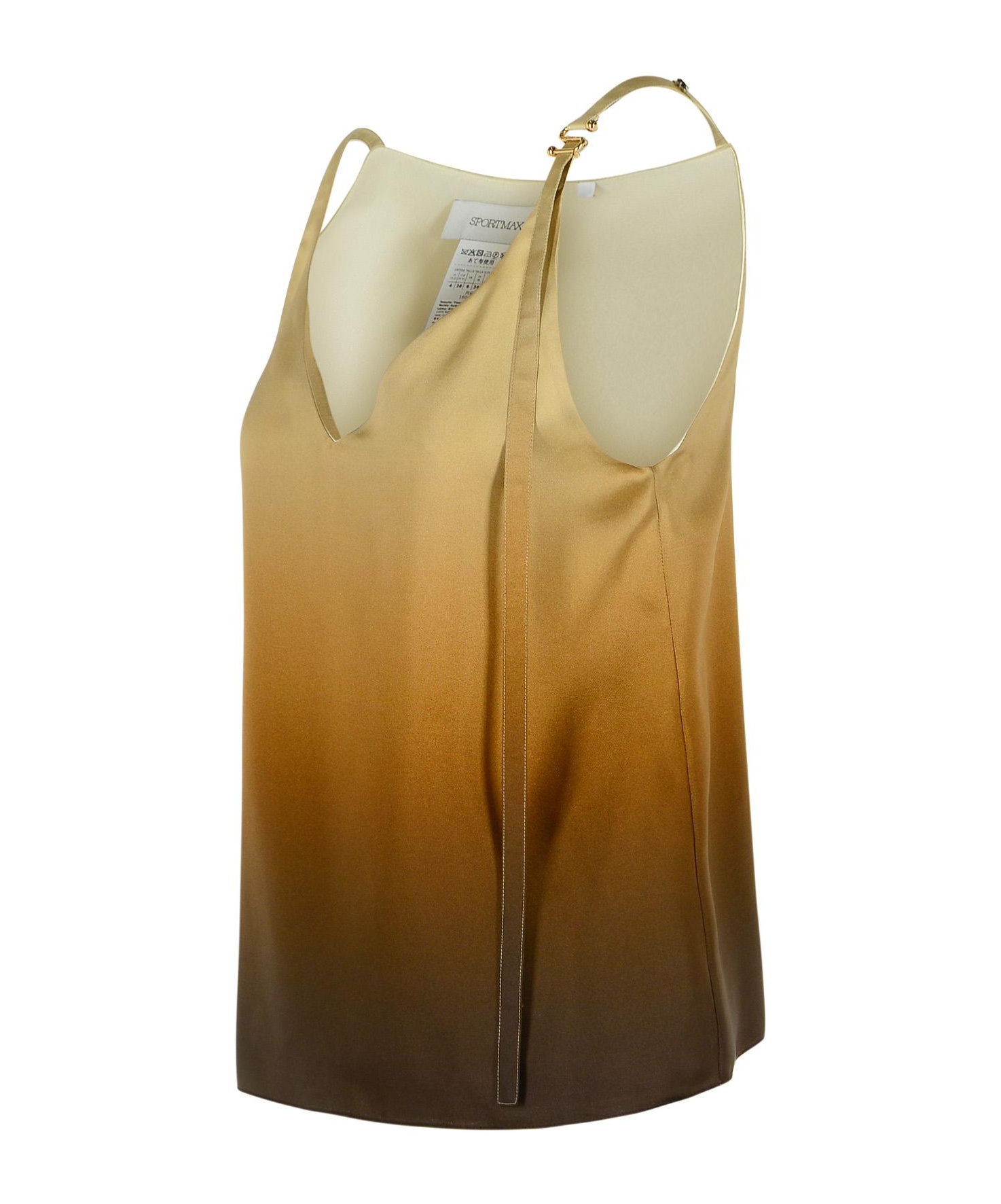 Sportmax Alcuno Beige Gradient Silk Top In Multi