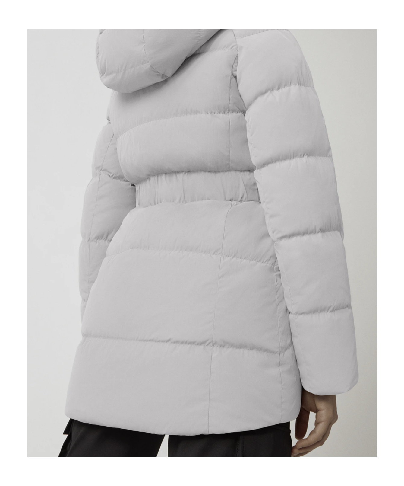 Shop Canada Goose Belted Padded Down Jacket In Gray