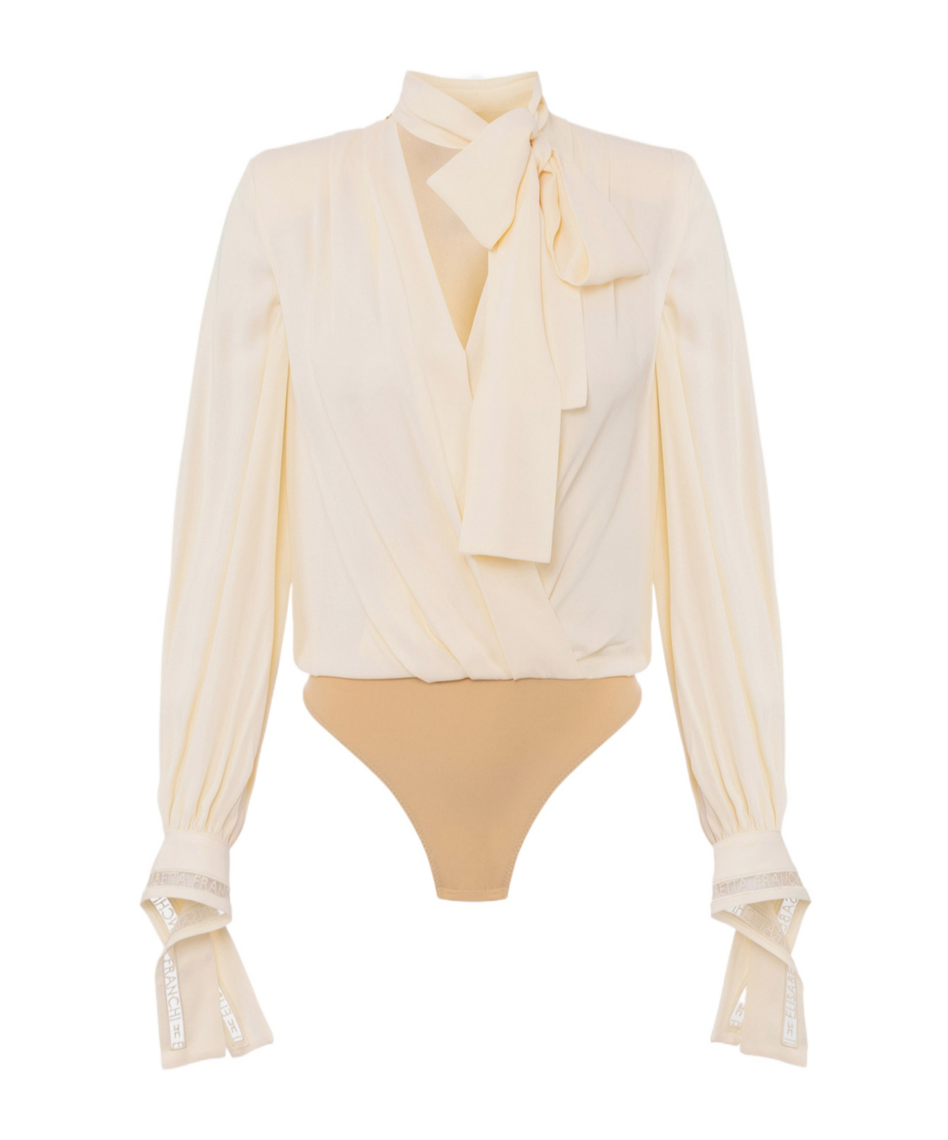 Elisabetta Franchi Strap-up One-piece Shirt In Nude