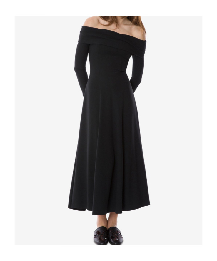 Alberta Ferretti Off-the-shoulder Evening Dress In Black