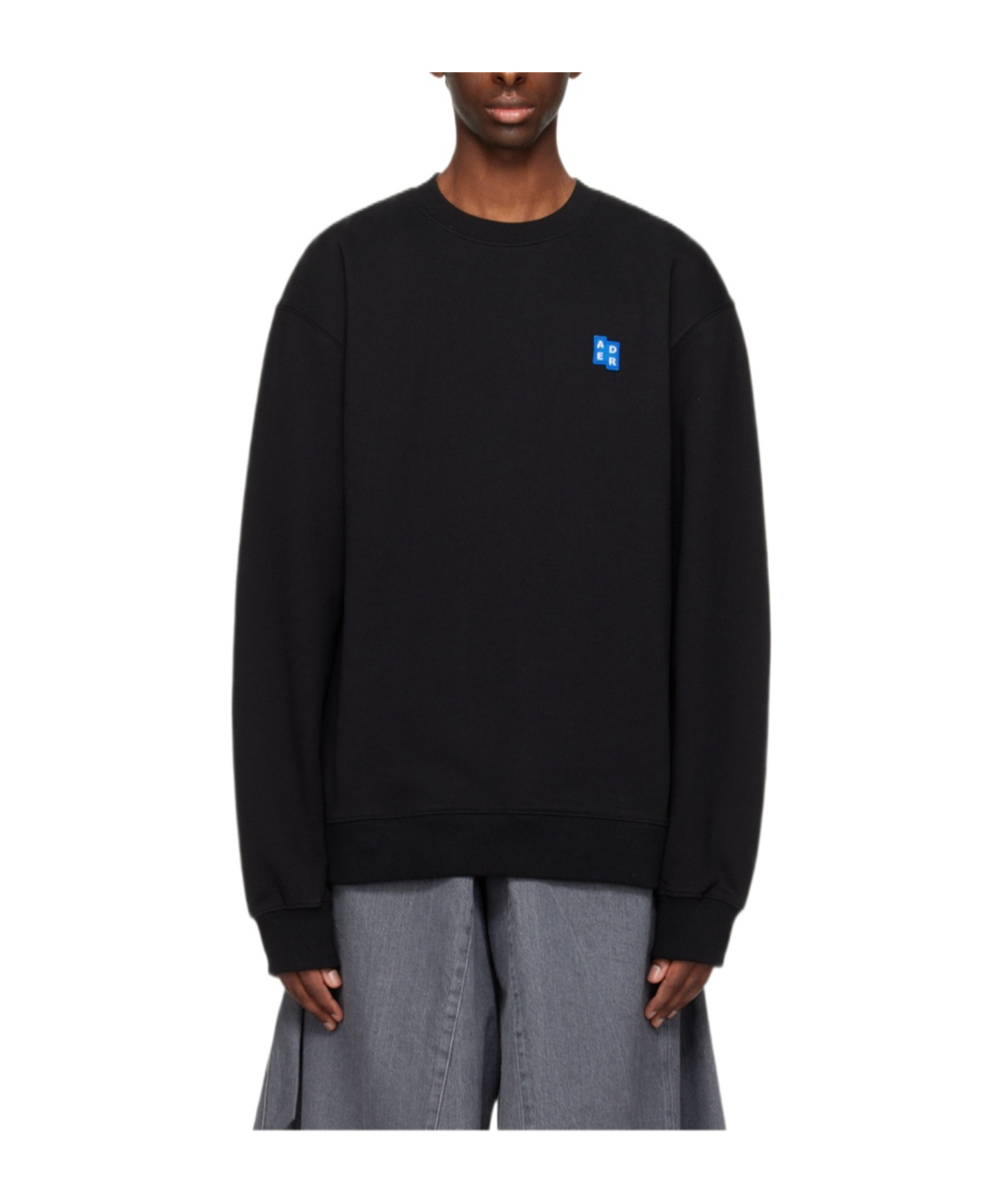 Ader Error Long-sleeved Polo Shirt In Black