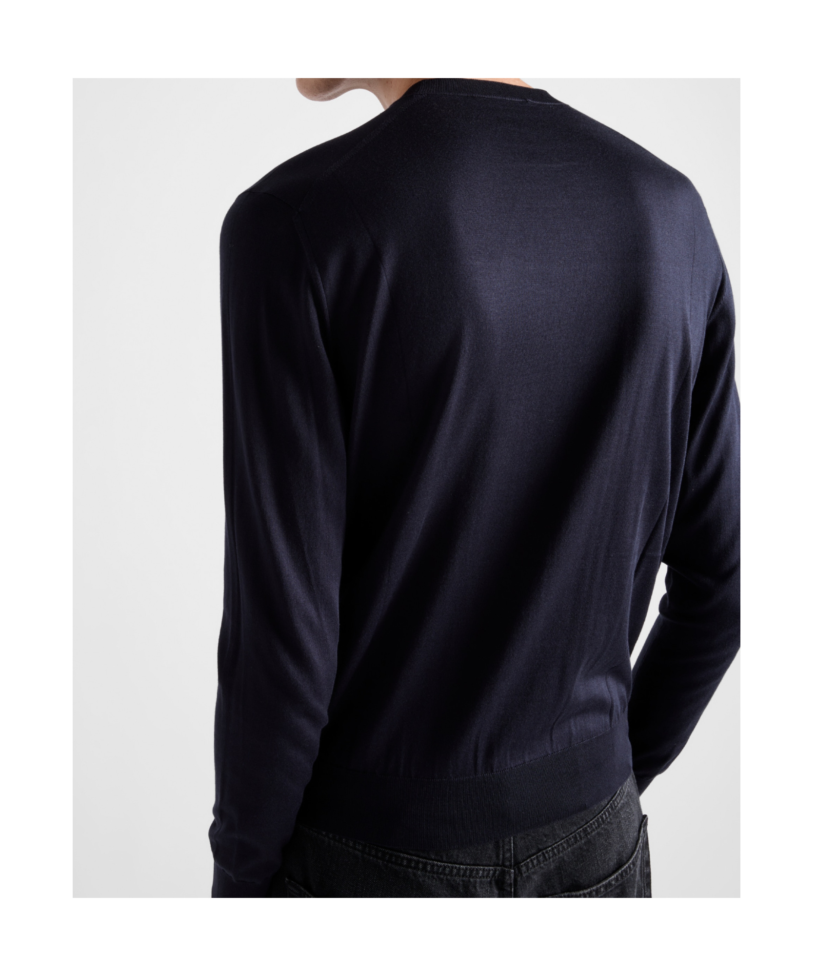 Shop Prada Silk Crew-neck Sweater In Blue