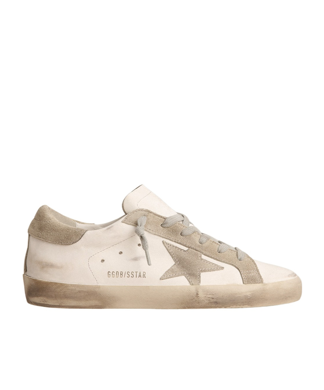 Golden Goose Womens Super-star With Gray Suede Star And Heel Tab In Brown