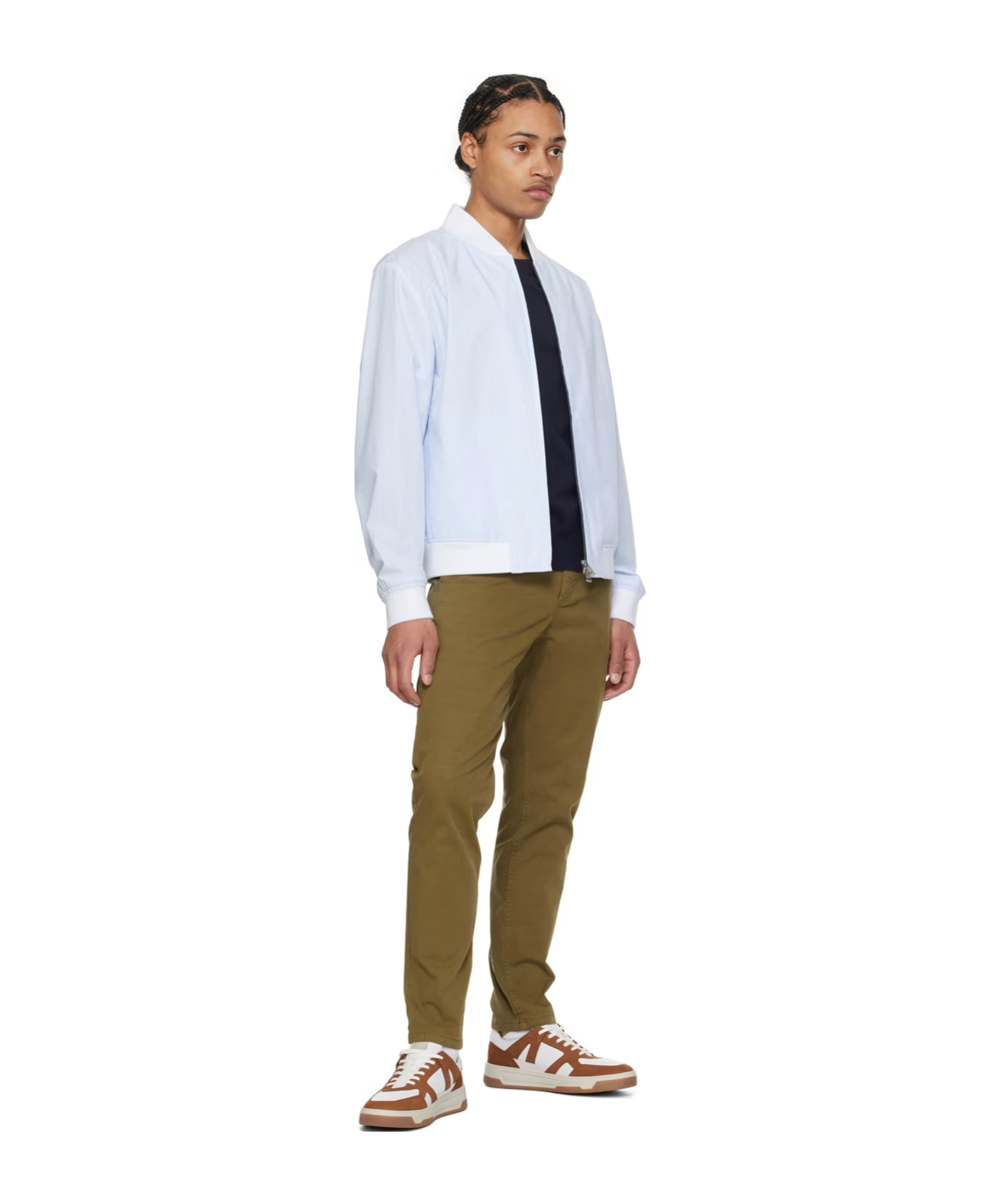 Hugo Boss Right-collar Zipper Casual Jacket In White