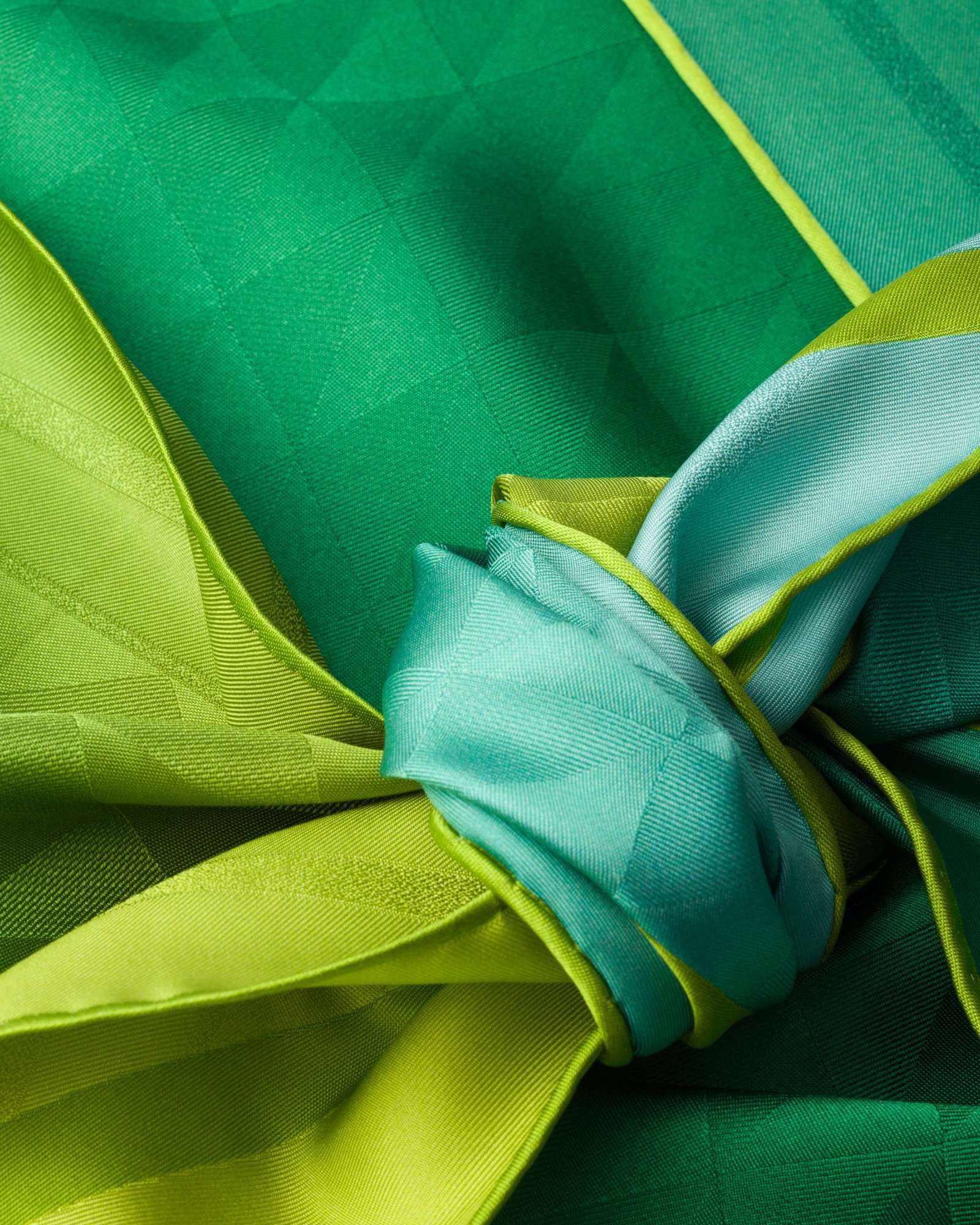 Prada Printed Silk Twill Halter Top In Lime Green