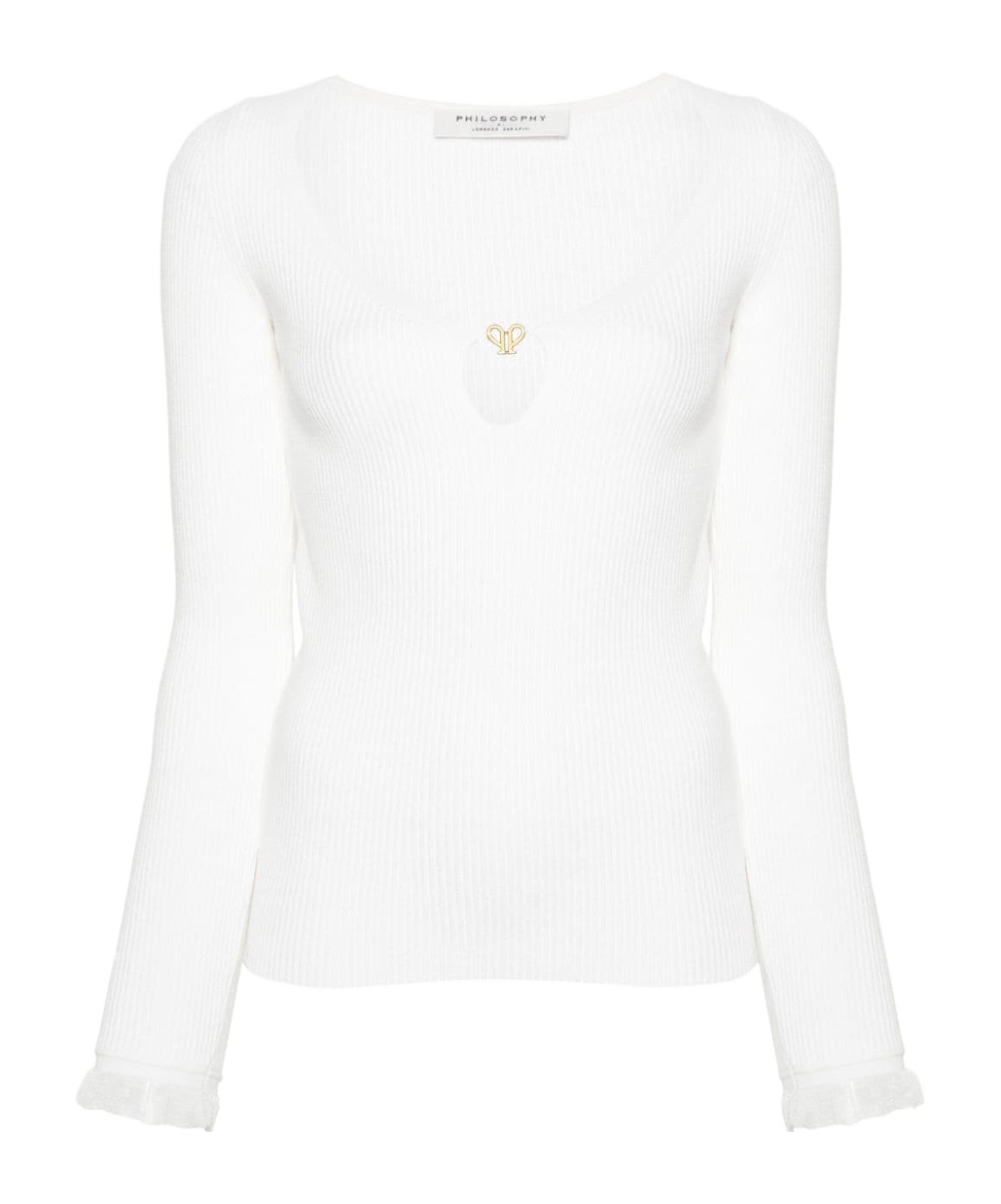 Philosophy Di Lorenzo Serafini Logo-plaque Ribbed Top In White
