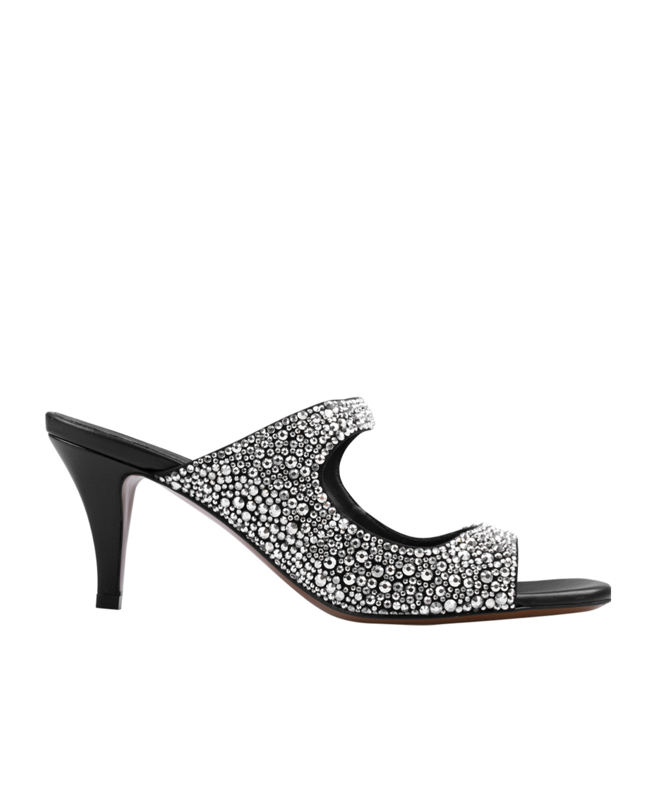 Alexander Mcqueen Round Toe High Heel Sandals In Black