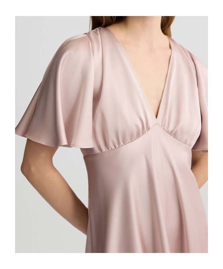 Shop Liu •jo Liu Jo V-neck Satin Maxi Dress In Pink