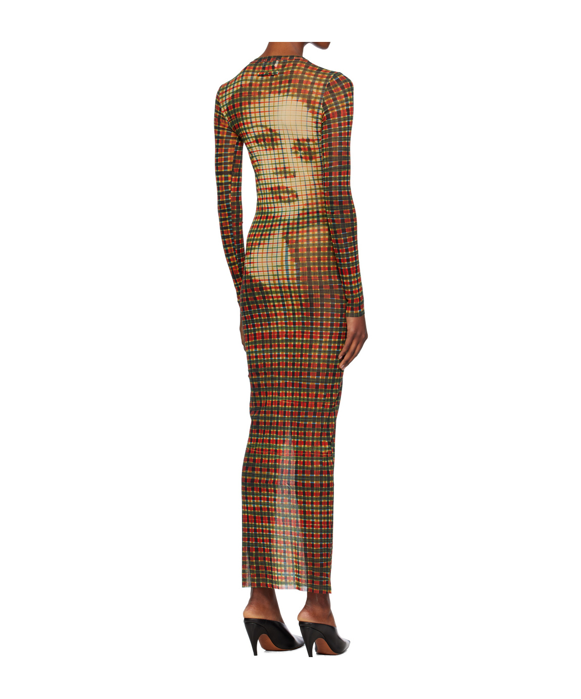 Jean Paul Gaultier Check Pattern Dress In Brown