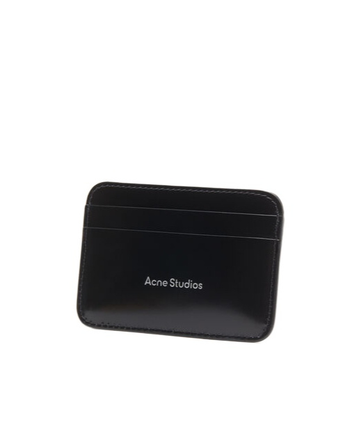 Acne Studios Aroundy Leather Card Holder In Black