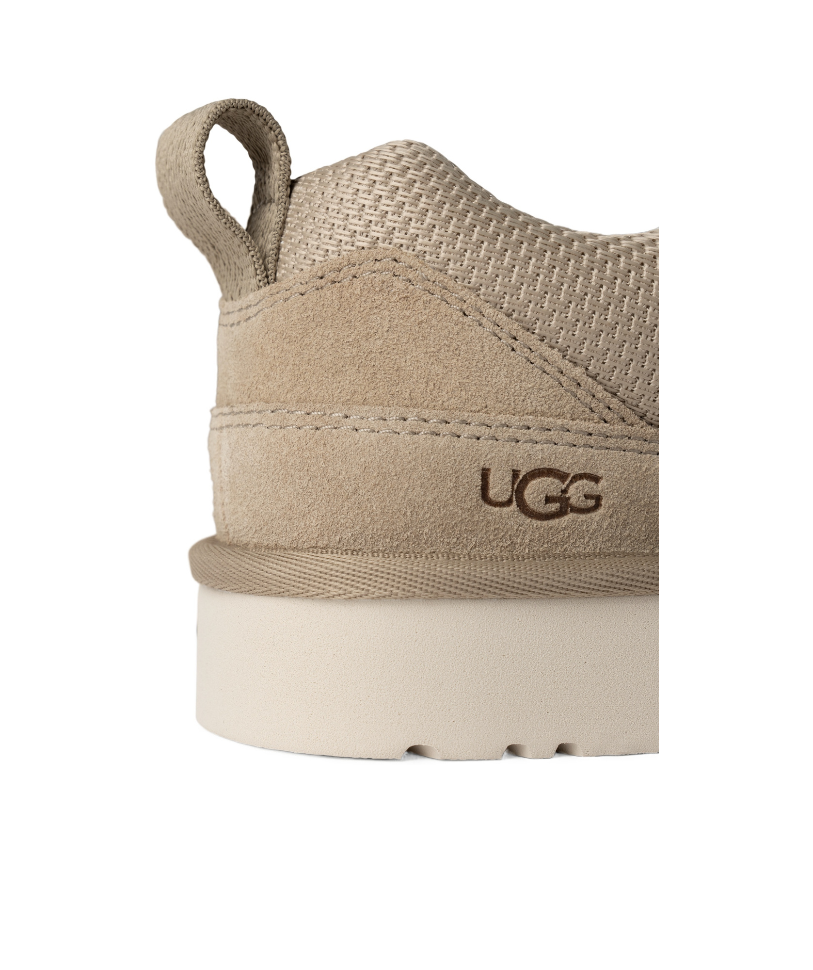 Ugg Lo Lowmel Beige Sneakers With Mesh Inserts And Logo On The Side In Suede Man In Multi