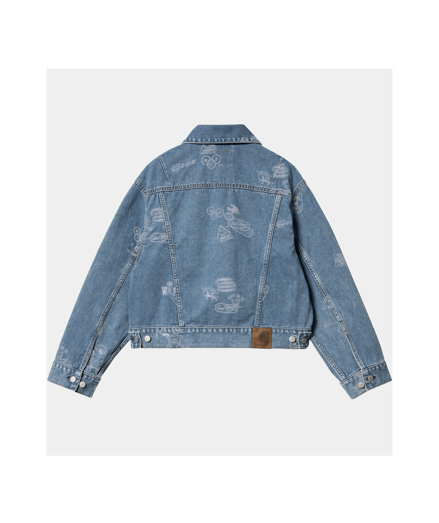 Carhartt Long-sleeved Denim Coat In Blue