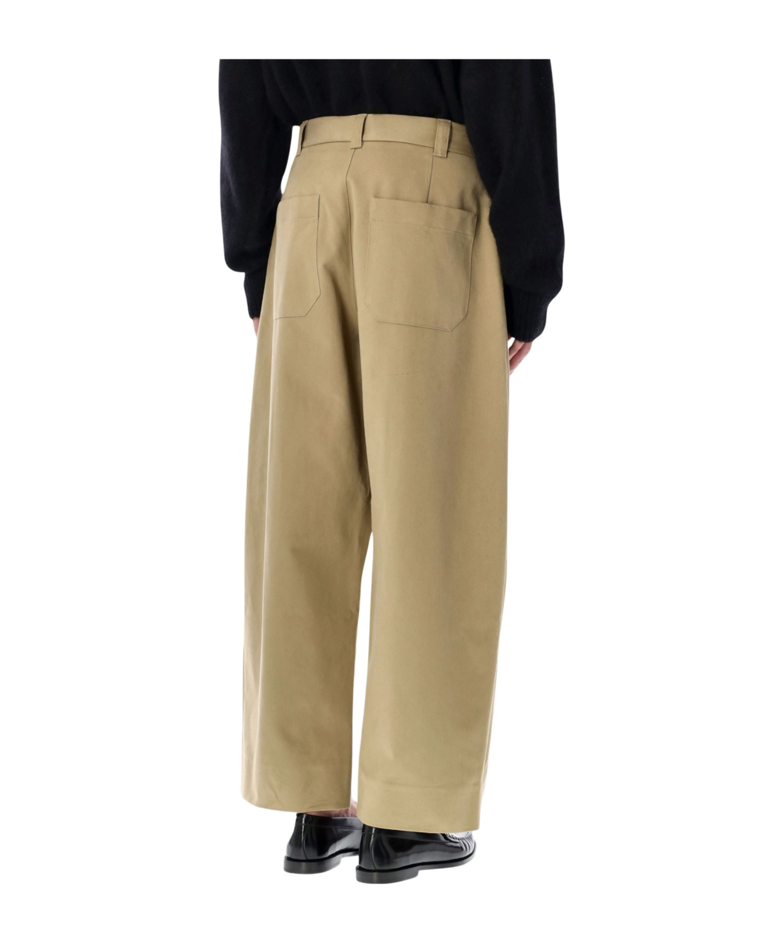 Studio Nicholson Pleated Chino Trousers Featuring Belt Loops In Neutral