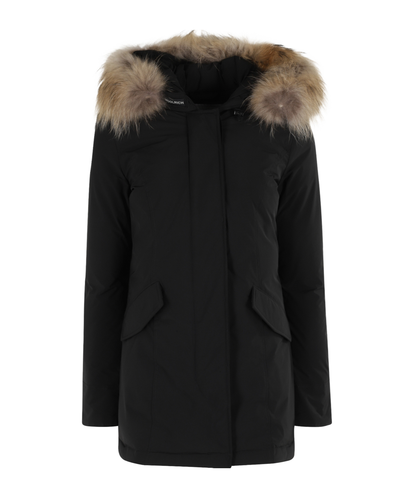 Woolrich Arctic Parka With Removable Fur Blue In Black