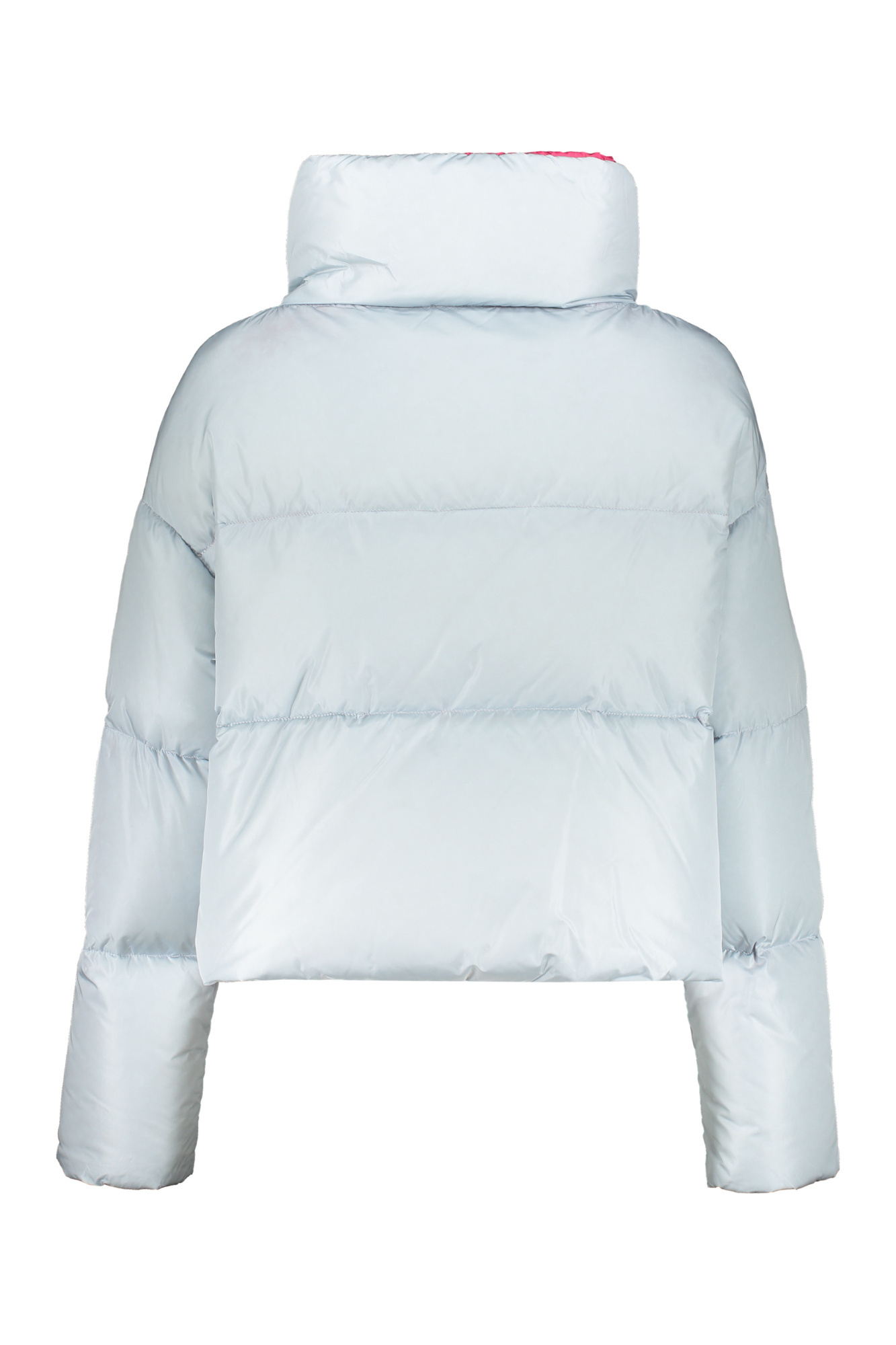 Herno Modern Winter Jacket With Pink Lining In Blue
