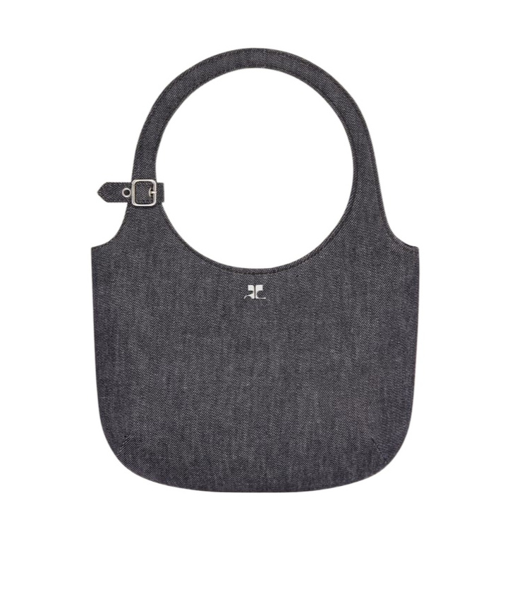 Shop Courrèges Holy Denim Tote Bag In Black