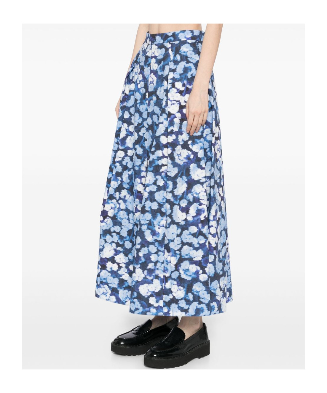 Shop Erdem Pattern Skirt In Blue