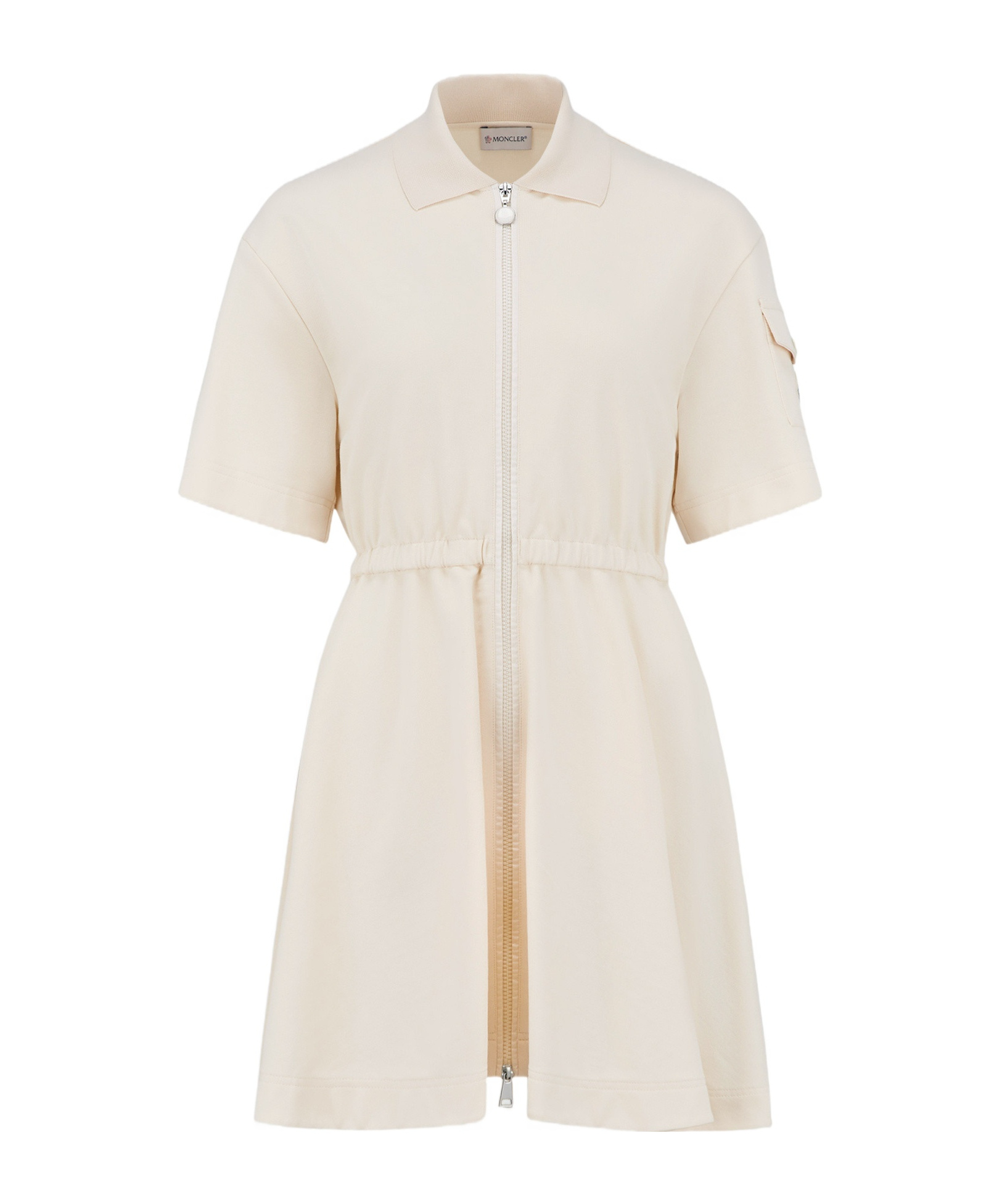 Moncler Fit-and-flare Mini Shirtdress In Nude