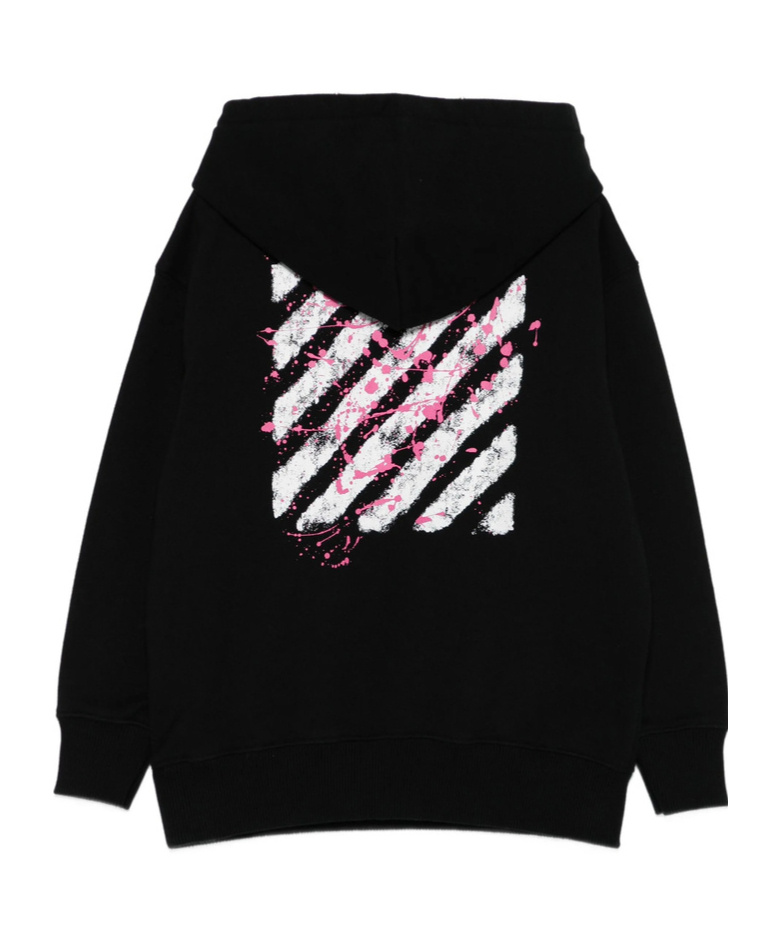 Off-white Graphic-print Hoodie In Black