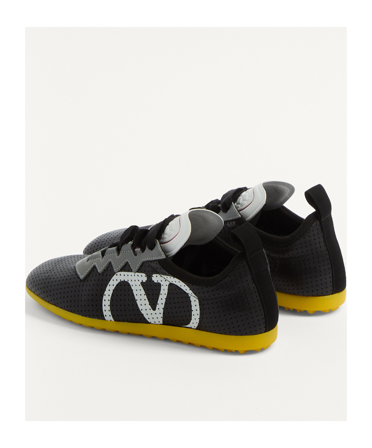 Valentino Chromathon Perforated Sneakers In Black