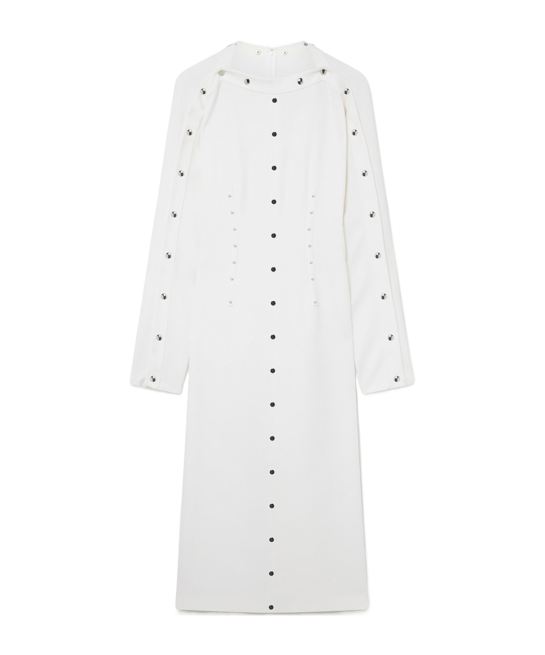 Stella Mccartney Long-sleeved Rivet Mid-length Dress In White