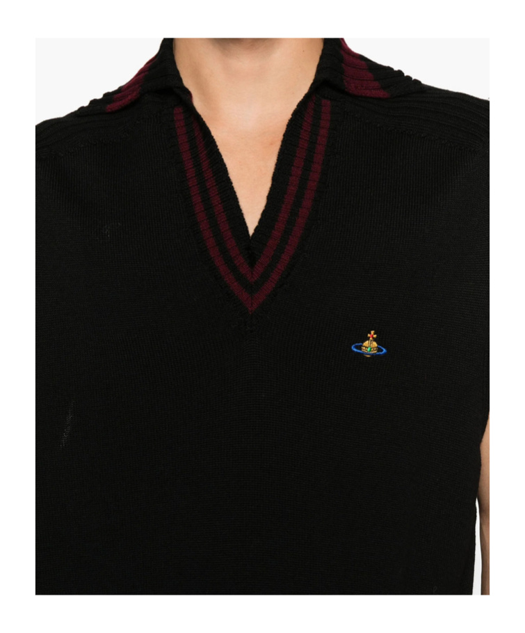 Vivienne Westwood V-neck Sleeveless Knitwear In Black