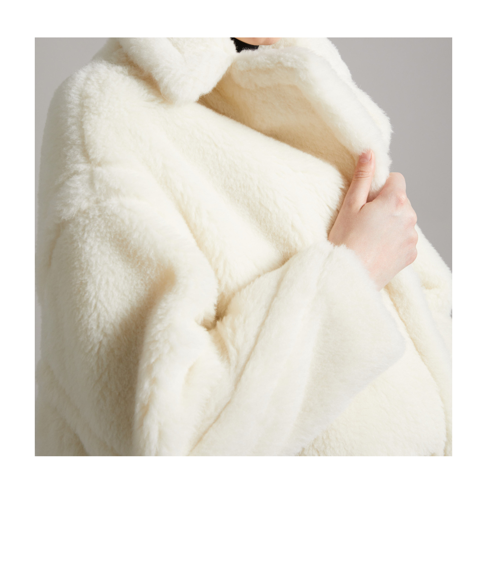 Max Mara Teddy Bear Icon Double-breasted Coat In White