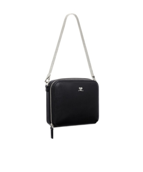 Courrèges Mirror Chained Cloud Bag In Black