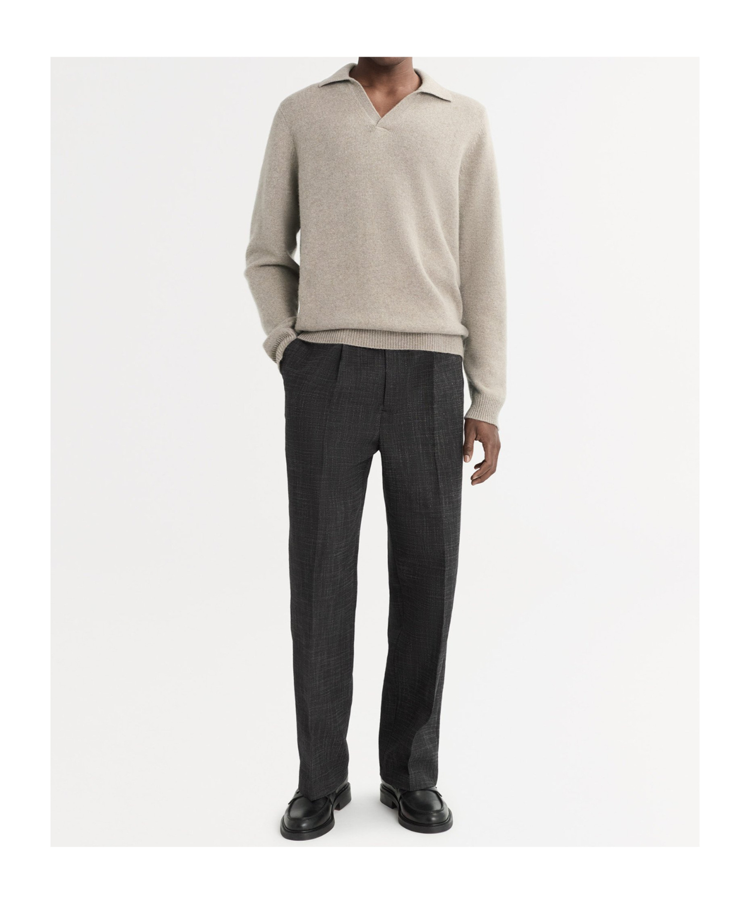 Soft Goat Long-sleeved Sweater In Gray