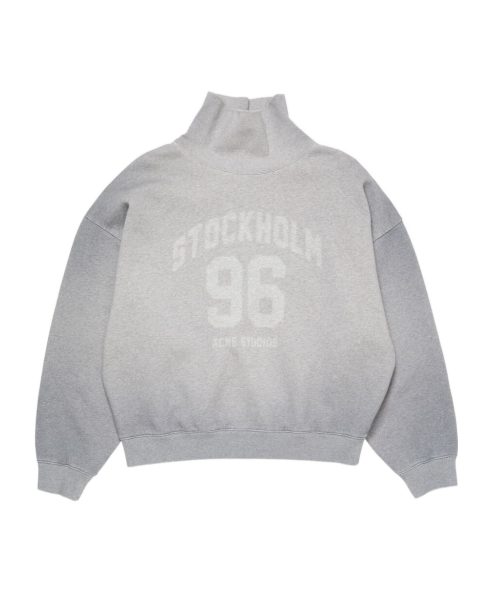Acne Studios Grey Oversized Turtleneck Sweatshirt Women In Gray