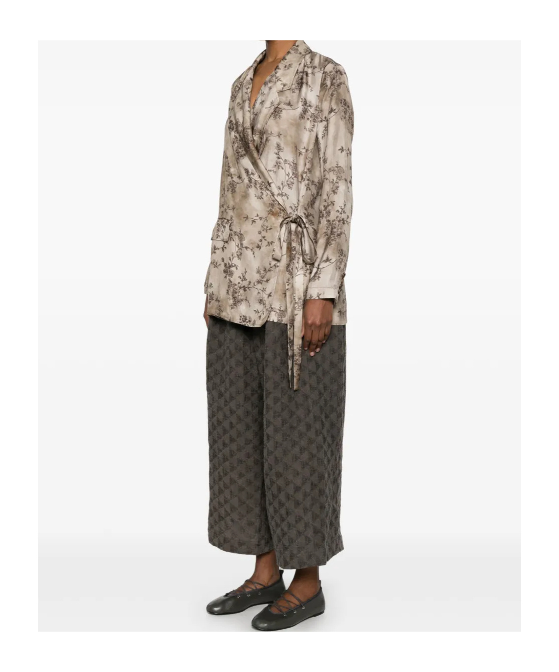 Uma Wang Khloe Jacket In Viscose And Cupro In Dirty White/gray