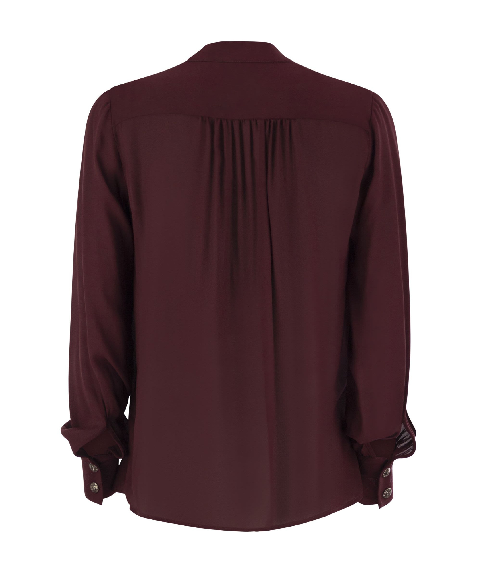 Elisabetta Franchi Logo Metal Detail Collar Shirt In Red