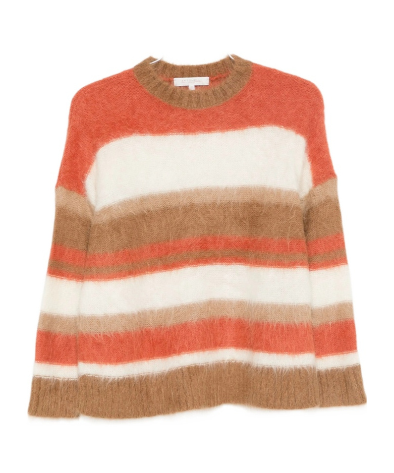 Antonelli Striped Knitted Sweater In Multi
