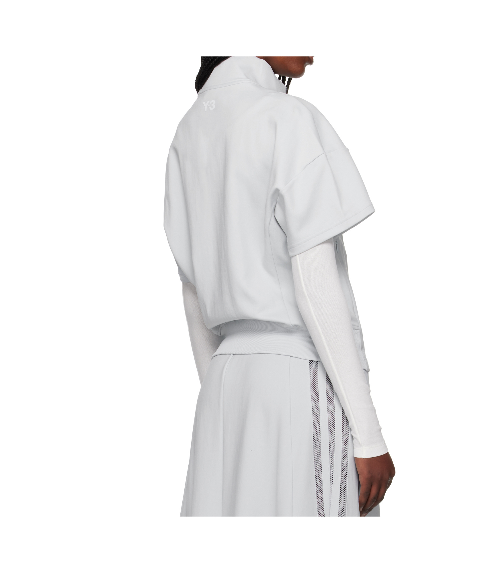 Y-3 3-stripes Short Sleeve Track Top In White